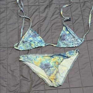 Stylish Blue and Yellow Bikini Set